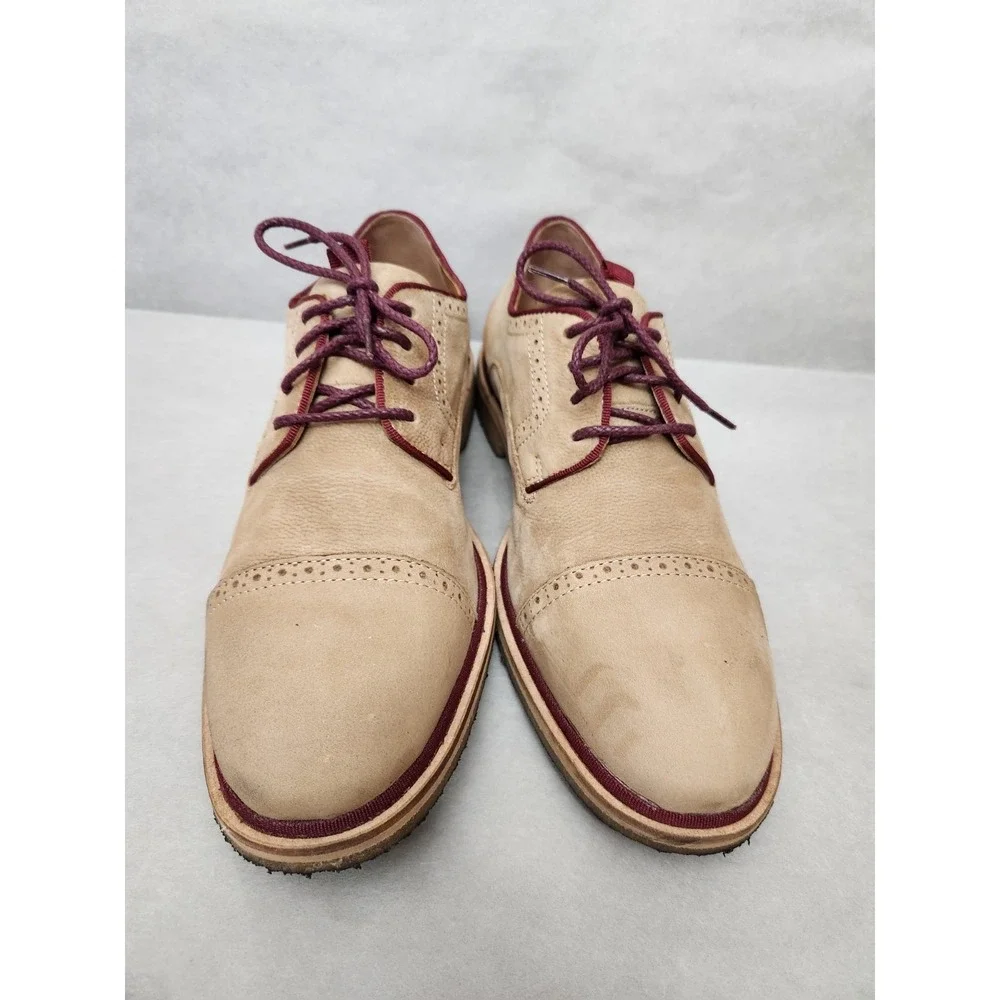 Johnston & Murphy 1850 (Sz 9 M) Crepe Soles Khaki Cap Toe Men's Nubuck Shoes